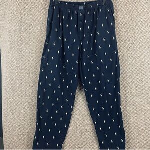 Polo Ralph Lauren Pajama PJ Pants Men’s XL Pony Print AOP Sleepwear Navy T714